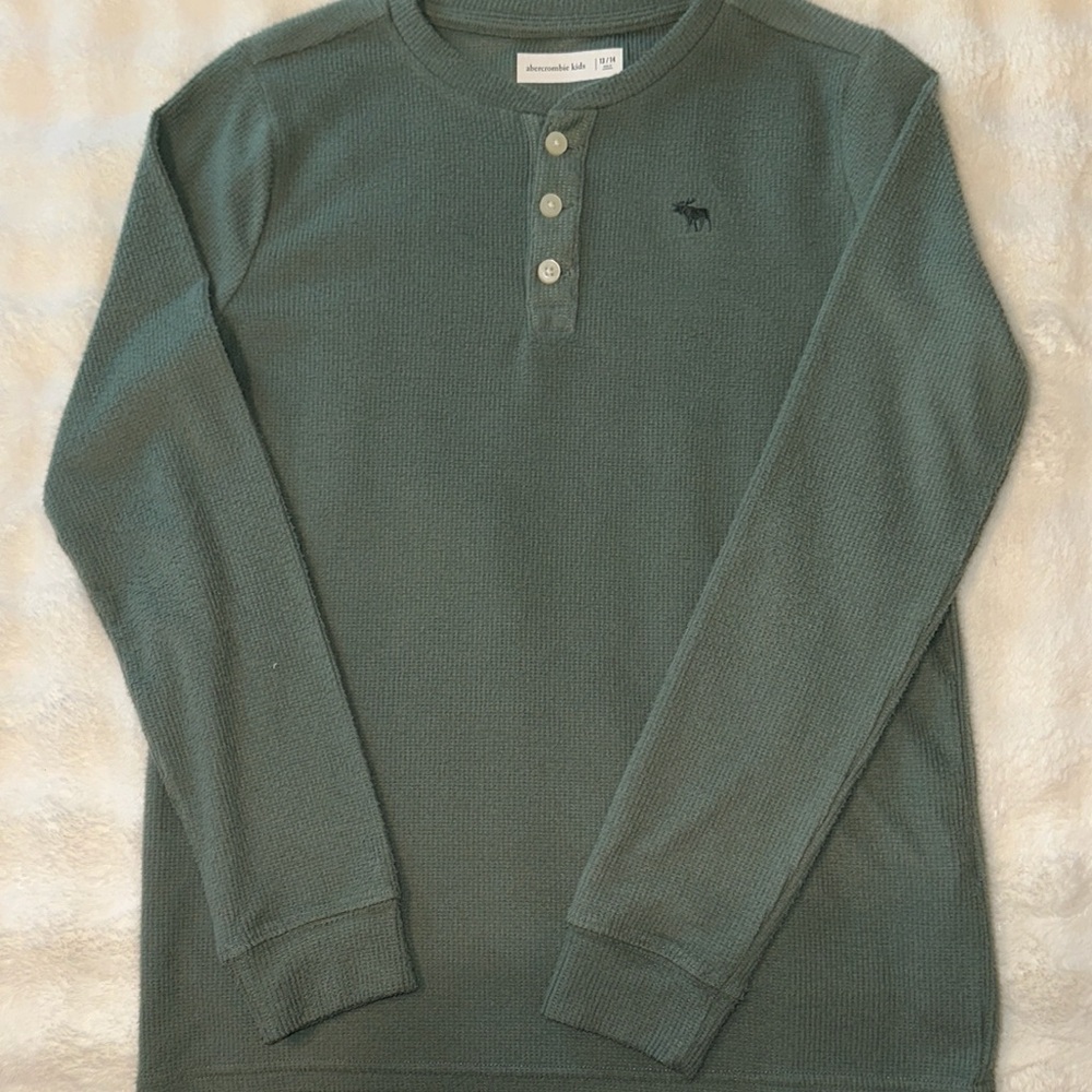 Abercrombie & Fitch Olive Long Sleeve Henley